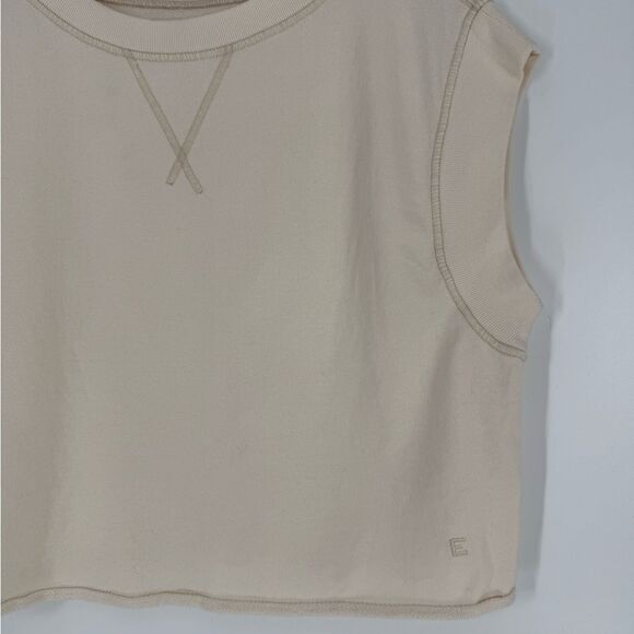 Everlane Lightweight French Terry Cropped Muscle Tank in Canvas | Small - Picture 5 of 6